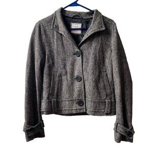 Old Navy Jacket Womens Size Small Gray Cropped  Ultility Fall Long Sleeve